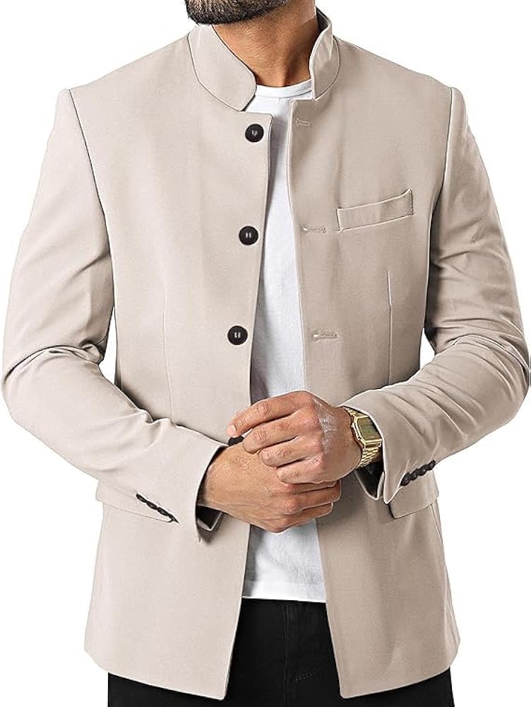 ジャケット・アウター Ameri COATING STAND COLLAR COAT Amtify Mens Zipped Up Stand Collar Military Style Short Jacket